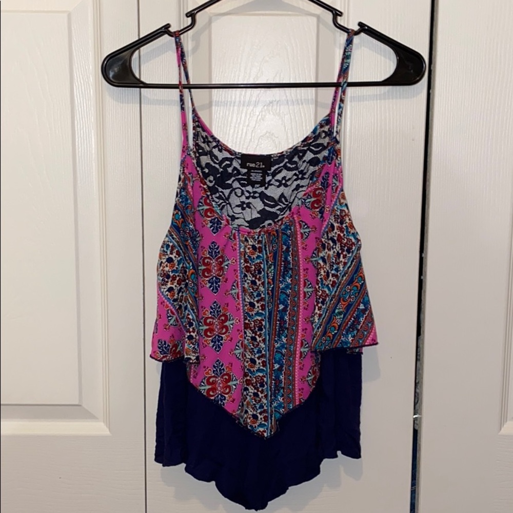 layered tank with detailing & lace